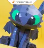 Papercraft Dragon Fury Nocturne origami papier 3D DIY, weergave 8