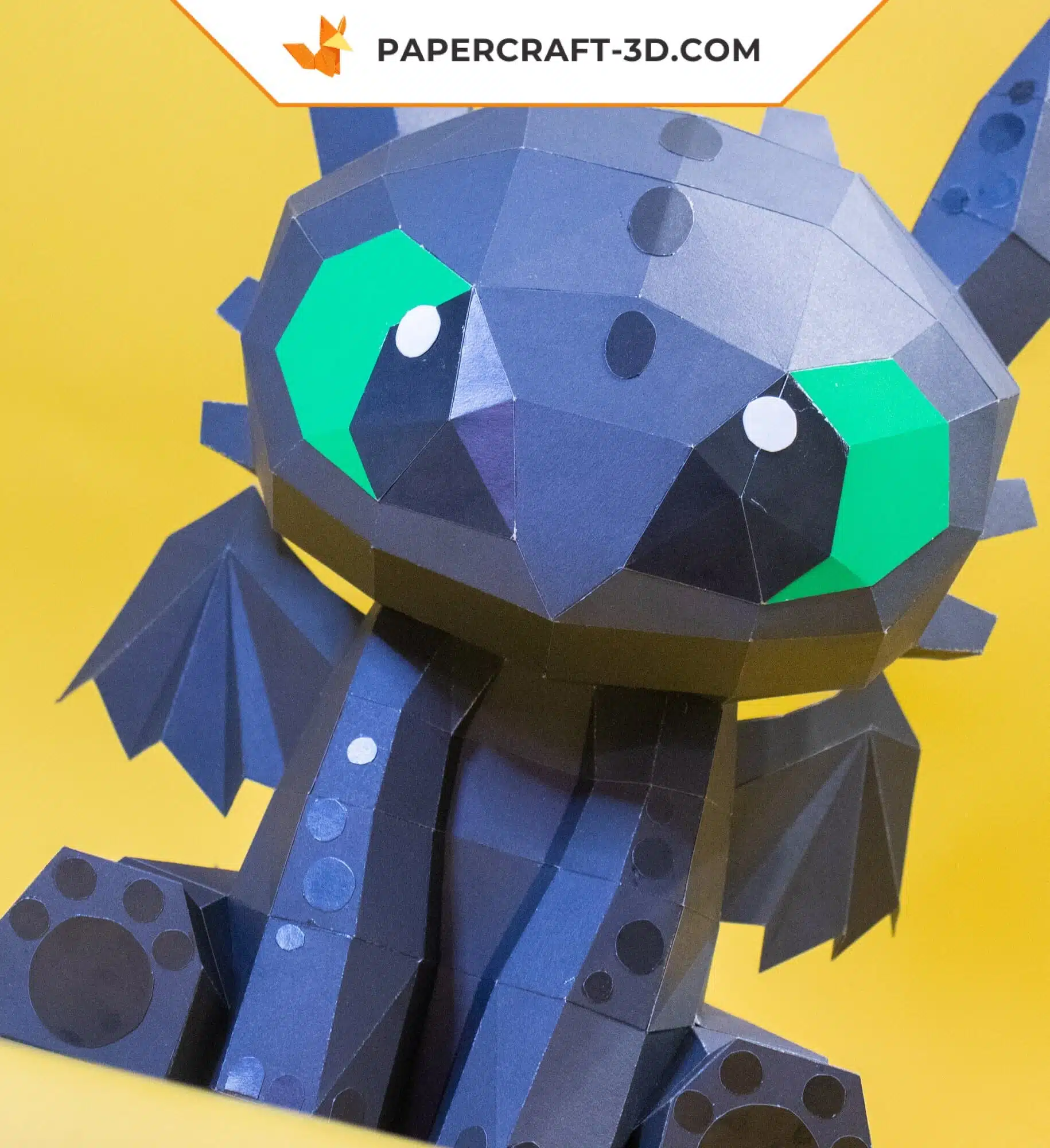 Papercraft Dragon Fury Nocturne origami papier 3D DIY, weergave 8