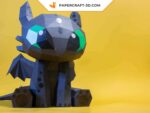 Papercraft des Drachen Fury Nocturne in 3D-Origami