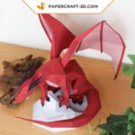 Papercraft di drago low poly in origami