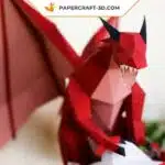 Papercraft Dragon Low Poly origami papier 3D, weergave 4