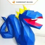 Papercraft dragon serpent origami papier 3D, weergave 2