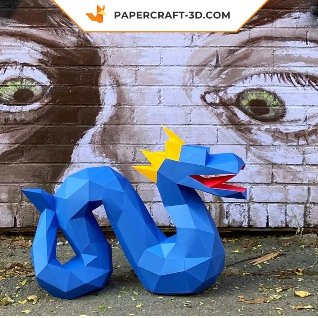 Papercraft drago serpente in origami 3D