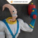 Papercraft Earthworm Jim in origami 3D