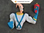 Papercraft Earthworm Jim in origami 3D