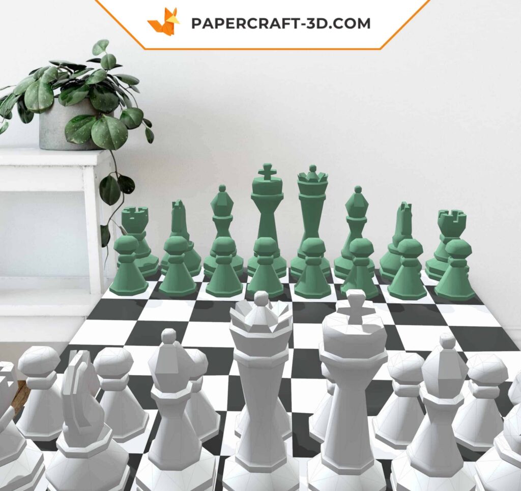 Papercraft scacchiera in origami 3D
