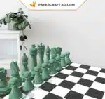 Papercraft scacchiera in origami 3D, vista 4