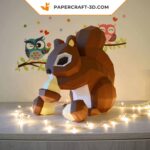 Papercraft esquilo em origami 3D