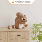 Papercraft esquilo em origami 3D