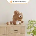 Papercraft écureuil en origami 3D à faire soi-même pour décoration d&rsquo;intérieur