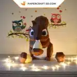 Papercraft écureuil en origami 3D à faire soi-même pour décoration d&rsquo;intérieur, weergave 3