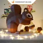 Papercraft écureuil en origami 3D à faire soi-même pour décoration d&rsquo;intérieur, weergave 4