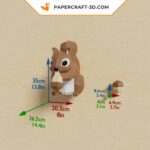 Papercraft esquilo em origami 3D