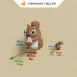 Papercraft écureuil en origami 3D à faire soi-même pour décoration d&rsquo;intérieur, weergave 7