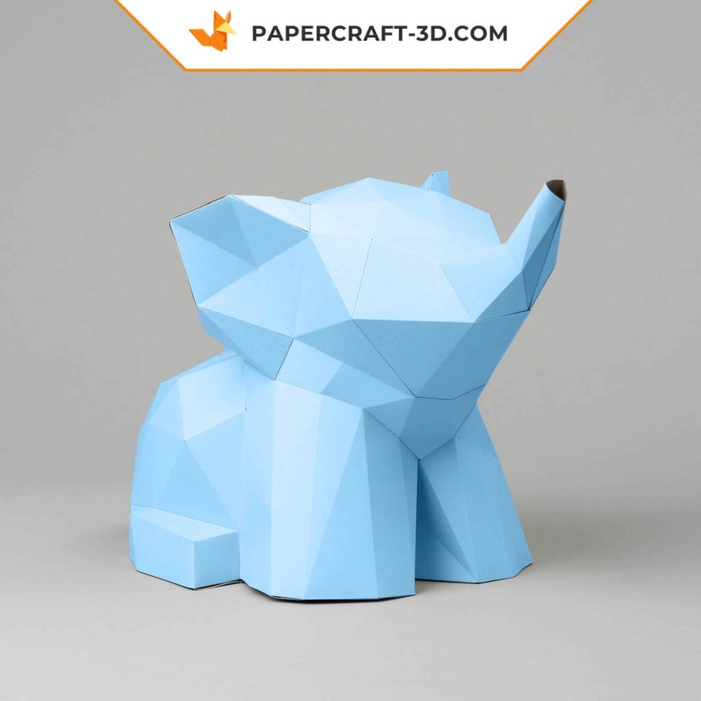 Papercraft de elefante bebê em origami