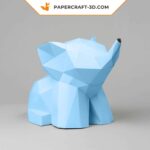 Papercraft Baby-Elefant im Origami 3D