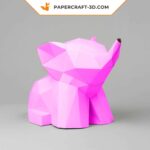 Papercraft Baby-Elefant im Origami 3D