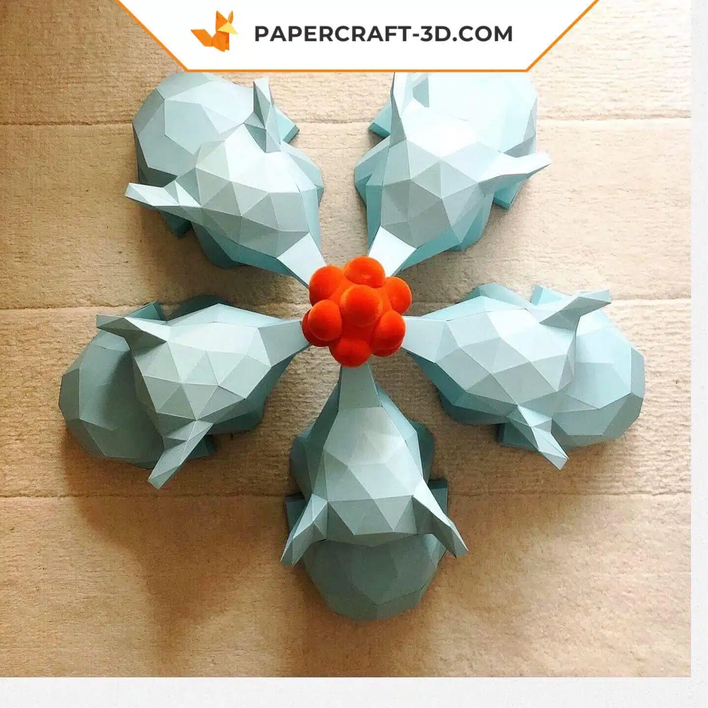 Papercraft di elefantino in origami, vista 2