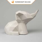 Papercraft Baby-Elefant im Origami 3D