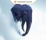 Papercraft éléphant en origami papier 3D à télécharger, weergave 3