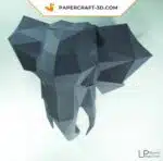 Papercraft éléphant en origami papier 3D à télécharger, weergave 4