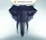 Papercraft éléphant en origami papier 3D à télécharger