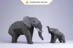 Papercraft éléphants origami papier 3D modèle numérique PDF, weergave 2