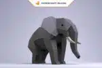 Papercraft éléphants origami papier 3D modèle numérique PDF, weergave 4