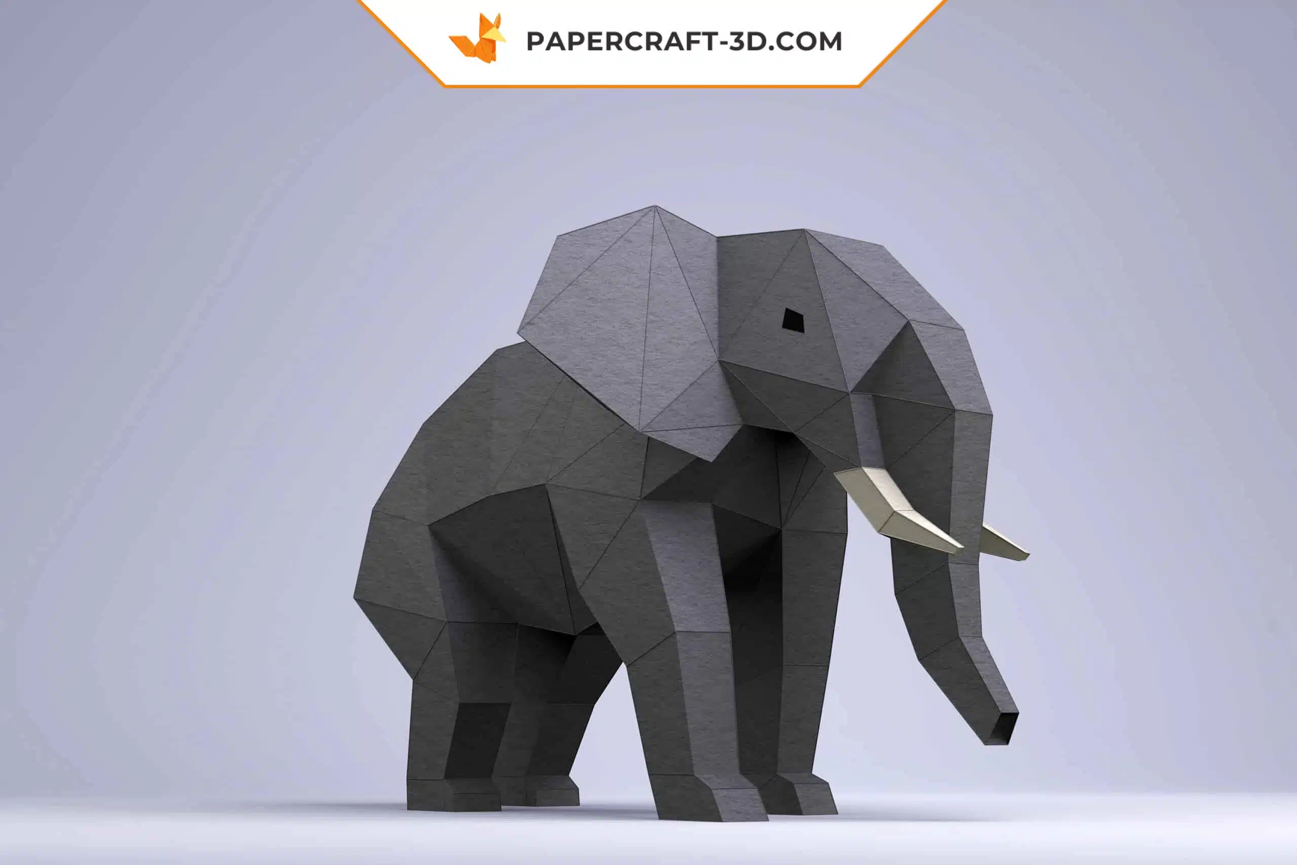 Papercraft éléphants origami papier 3D modèle numérique PDF, weergave 4