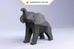 Papercraft éléphants origami papier 3D modèle numérique PDF, weergave 5