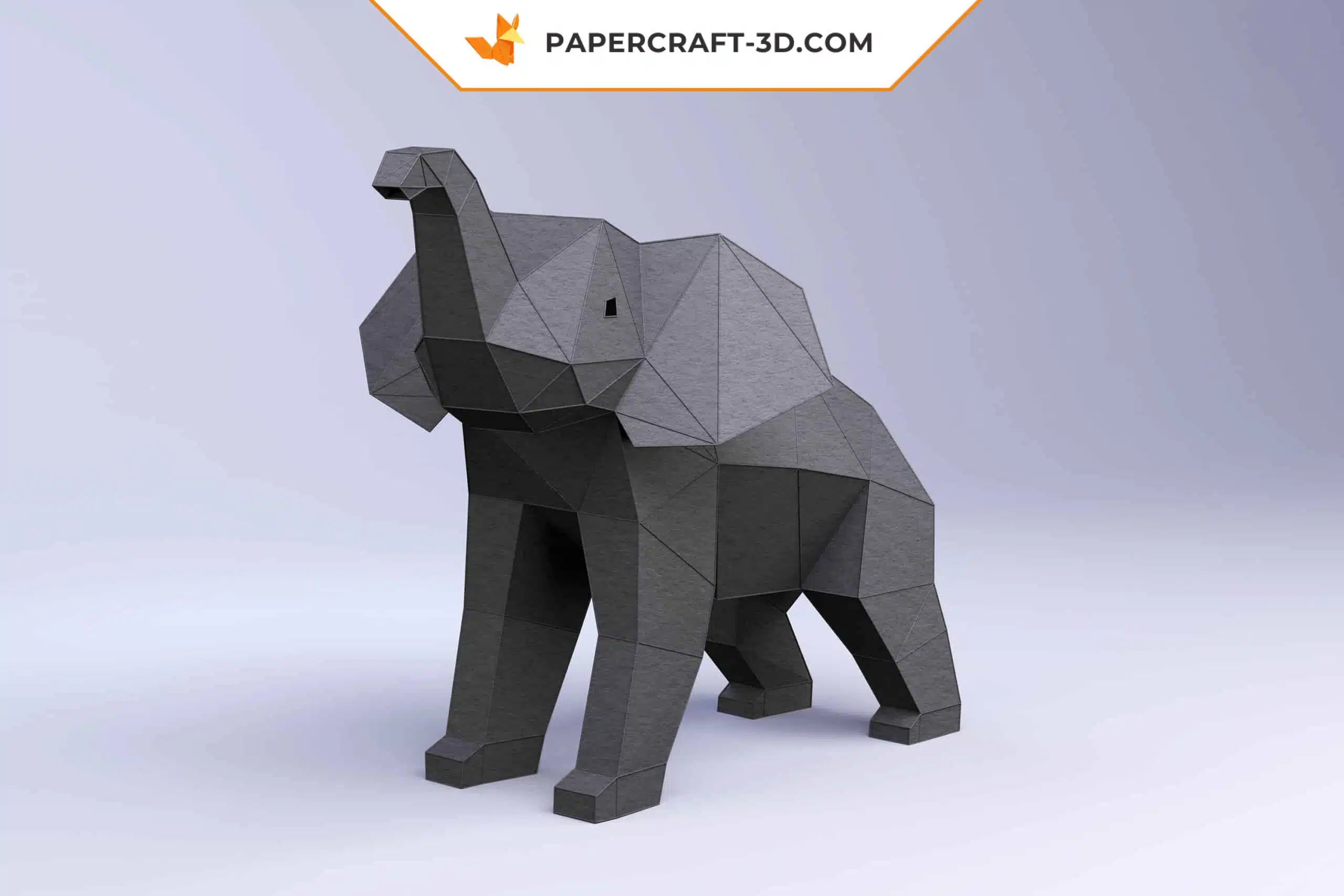 Papercraft éléphants origami papier 3D modèle numérique PDF, weergave 5