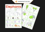 Papercraft d'éléphant en origami 3D