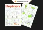 Papercraft éléphants origami papier 3D modèle numérique PDF, weergave 6