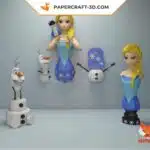 Papercraft of Elsa from Frozen to display in origami