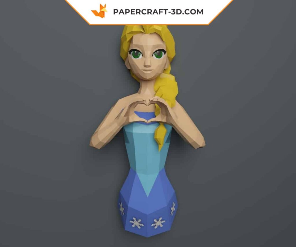 Papercraft of Elsa from Frozen in origami