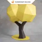 Papercraft de árvores decorativas em origami 3D