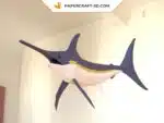 Papercraft de pez espada en origami