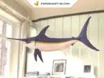 Papercraft de pez espada en origami