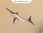 Papercraft de pez espada en origami