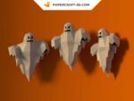 Papercraft fantômes muraux en origami 3D