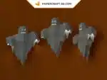 Papercraft de fantasmas murais em origami 3D