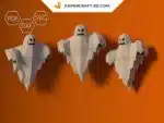 Papercraft de fantasmas murais em origami 3D