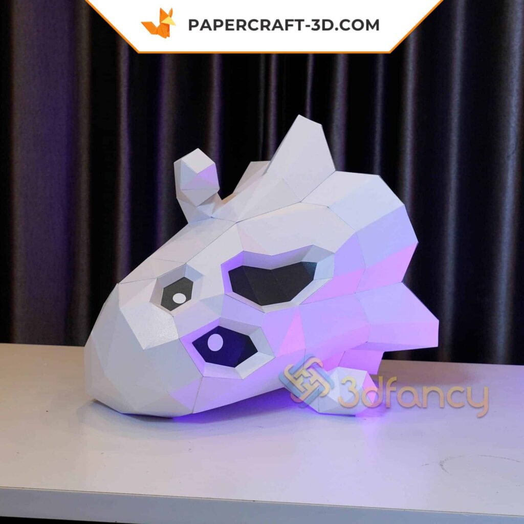 Papercraft de fantasma de Halloween em origami 3D