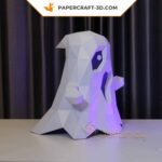 Papercraft fantasma de Halloween em origami 3D