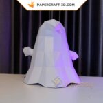 Papercraft fantasma de Halloween em origami 3D