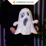 Papercraft fantôme Halloween en origami papier 3D, weergave 9