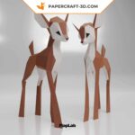 Papercraft de faon mignon en origami 3D