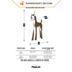 Papercraft de faon mignon en origami 3D