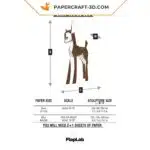 Papercraft di cerbiatto tenero in origami 3D, vista 6