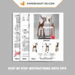 Papercraft de faon mignon en origami 3D